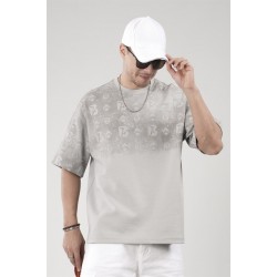 Oversize Kalıp Logo Baskılı Bisiklet Yaka Basic Tişört S