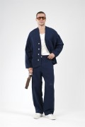 Oversize Kalıp Müslin Erkek Kimono Takım S