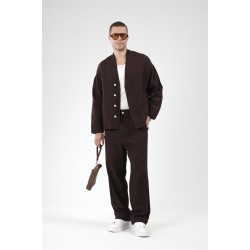 Oversize Kalıp Müslin Erkek Kimono Takım S