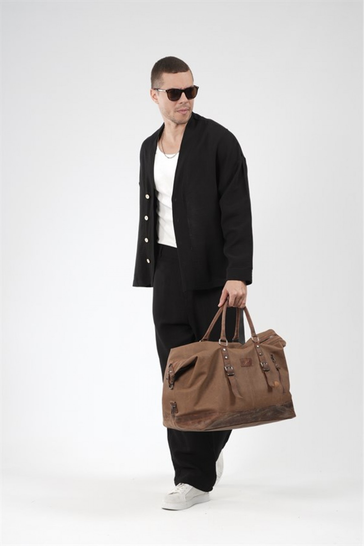 Oversize Kalıp Müslin Erkek Kimono Takım S