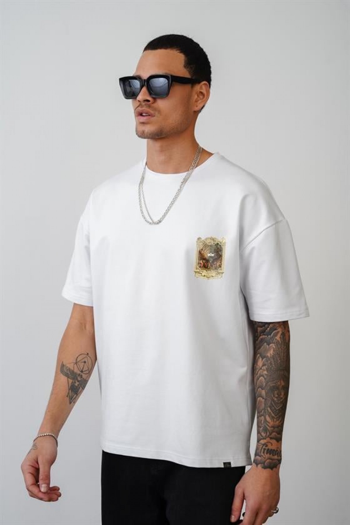 Oversize Kalıp Osmanlı Çarşı Baskılı Unisex Tişört S