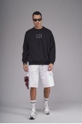 Oversize Kalıp Reglan Kol Nakış Detaylı Sweatshirt S