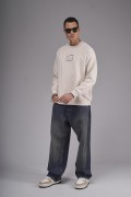 Oversize Kalıp Reglan Kol Nakış Detaylı Sweatshirt S