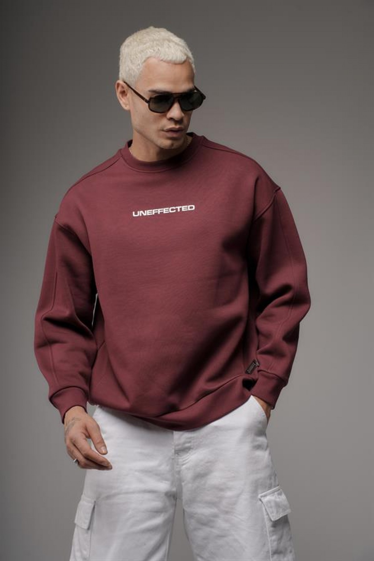 Oversize Kalıp UNEFFECTED Baskılı Sweatshirt S