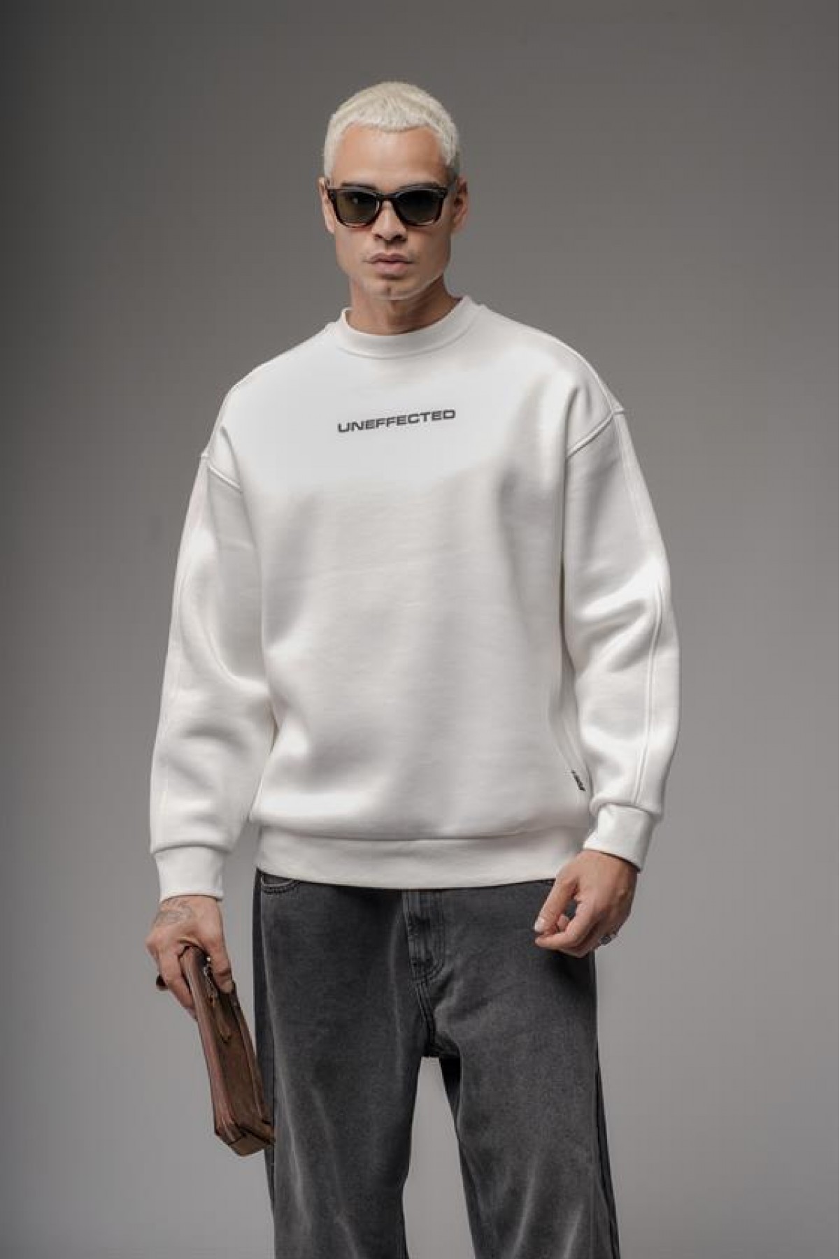 Oversize Kalıp UNEFFECTED Baskılı Sweatshirt S
