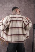 Oversize Kalıp Unisex Cepli Kaşe Oduncu Gömlek S