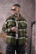 Oversize Kalıp Unisex Cepli Kaşe Oduncu Gömlek S