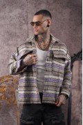 Oversize Kalıp Unisex Cepli Kaşe Oduncu Gömlek S