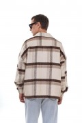 Oversize Kalıp Unisex Cepli Kaşe Oduncu Gömlek S