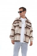 Oversize Kalıp Unisex Cepli Kaşe Oduncu Gömlek S