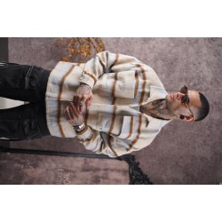 Oversize Kalıp Unisex Cepli Kaşe Oduncu Gömlek S