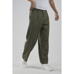 Pileli Boyfrıend Kalıp Erkek Pantolon S