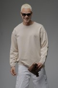 Pis Yaka Oversize Kalıp Düz Sweatshirt S