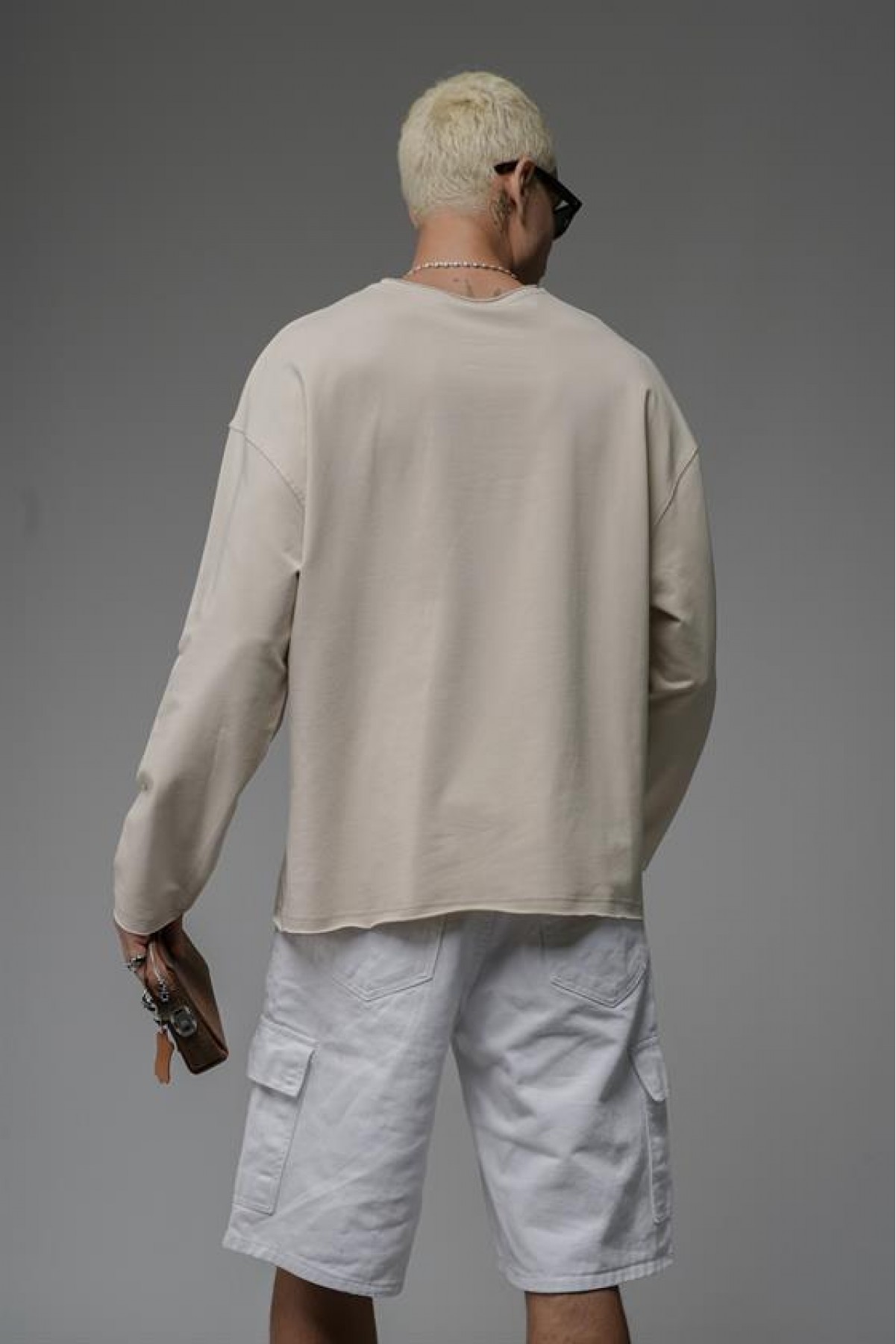 Pis Yaka Oversize Kalıp Düz Sweatshirt S