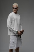 Pis Yaka Oversize Kalıp Düz Sweatshirt S