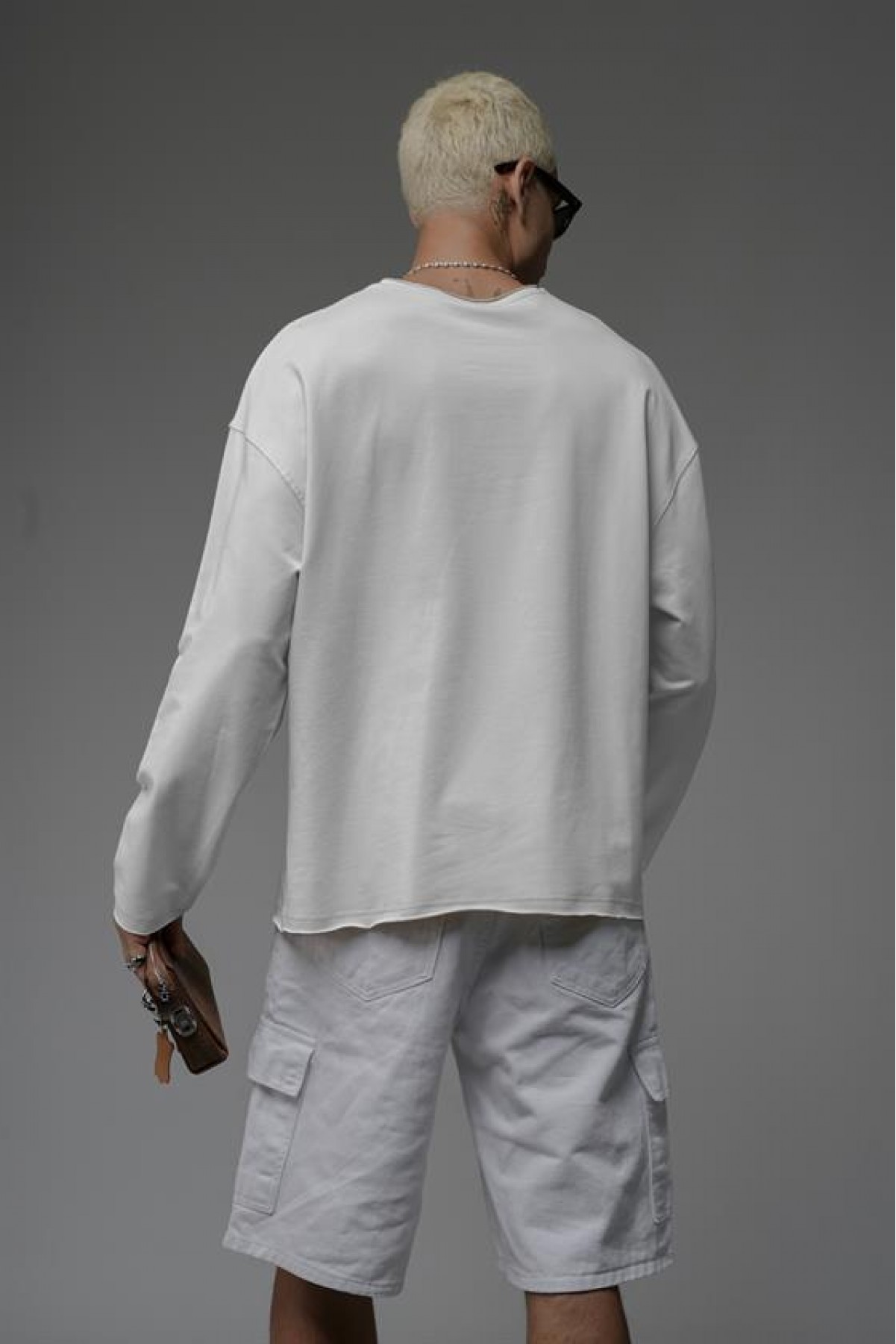 Pis Yaka Oversize Kalıp Düz Sweatshirt S