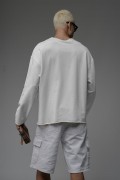 Pis Yaka Oversize Kalıp Düz Sweatshirt S