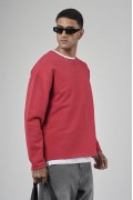 Pis Yaka Oversize Kesim Erkek Düz Sweatshirt S