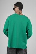 Pis Yaka Oversize Kesim Erkek Düz Sweatshirt S
