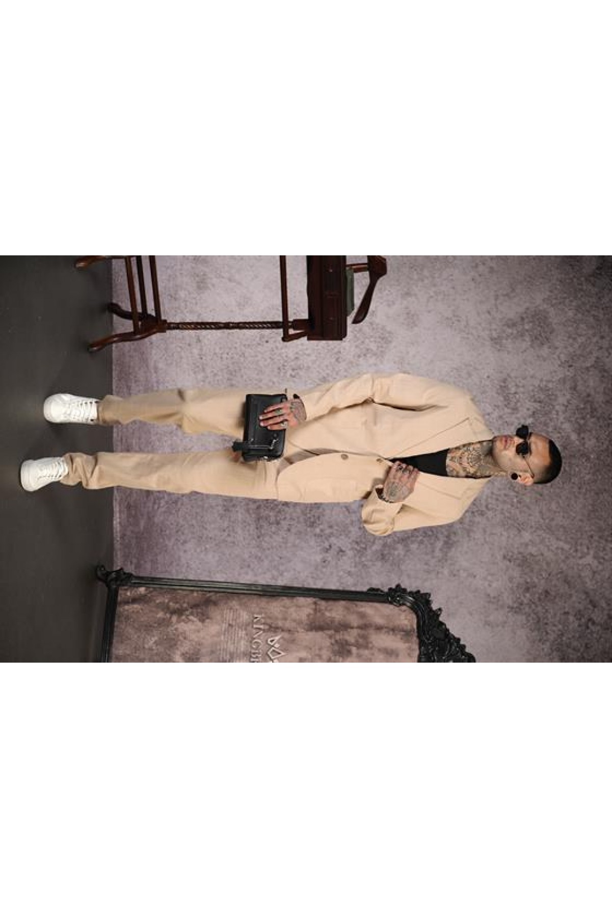 Regular Kalıp Blazer Keten Alt Üst Takım S