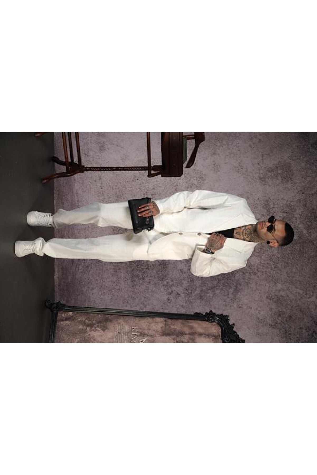 Regular Kalıp Blazer Keten Alt Üst Takım S