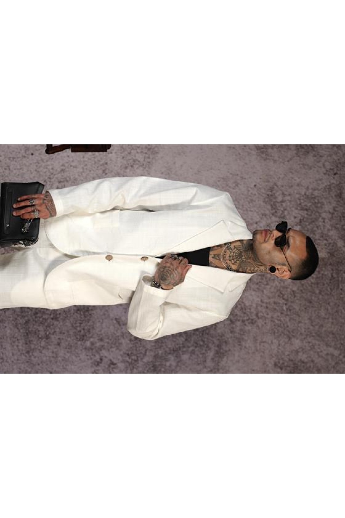 Regular Kalıp Blazer Keten Alt Üst Takım S