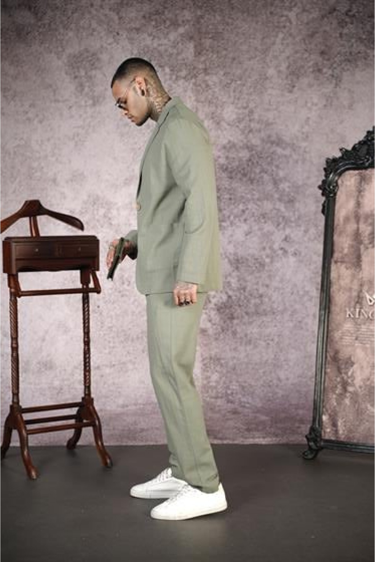 Regular Kalıp Blazer Keten Alt Üst Takım S