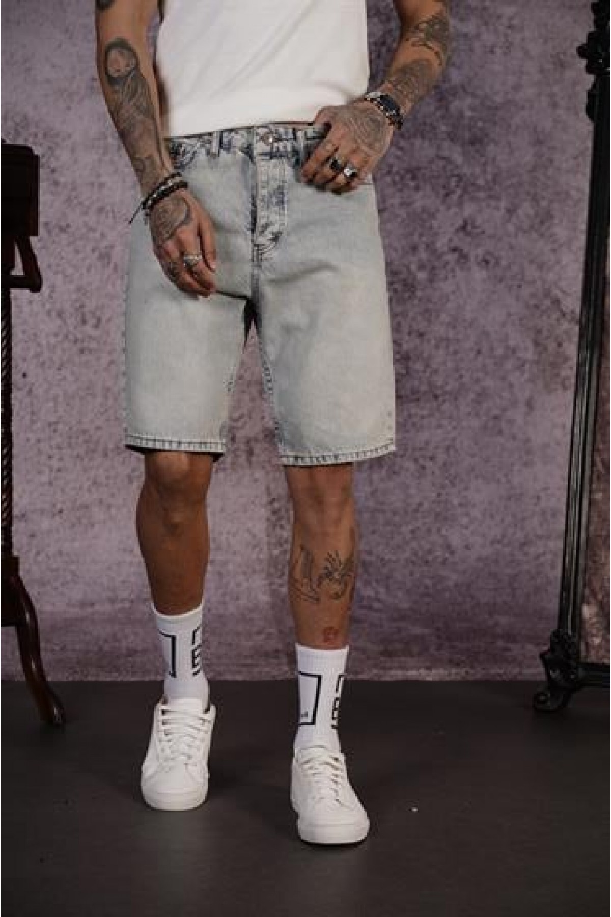 Regular Kalıp Cepli Erkek Kot Şort 29