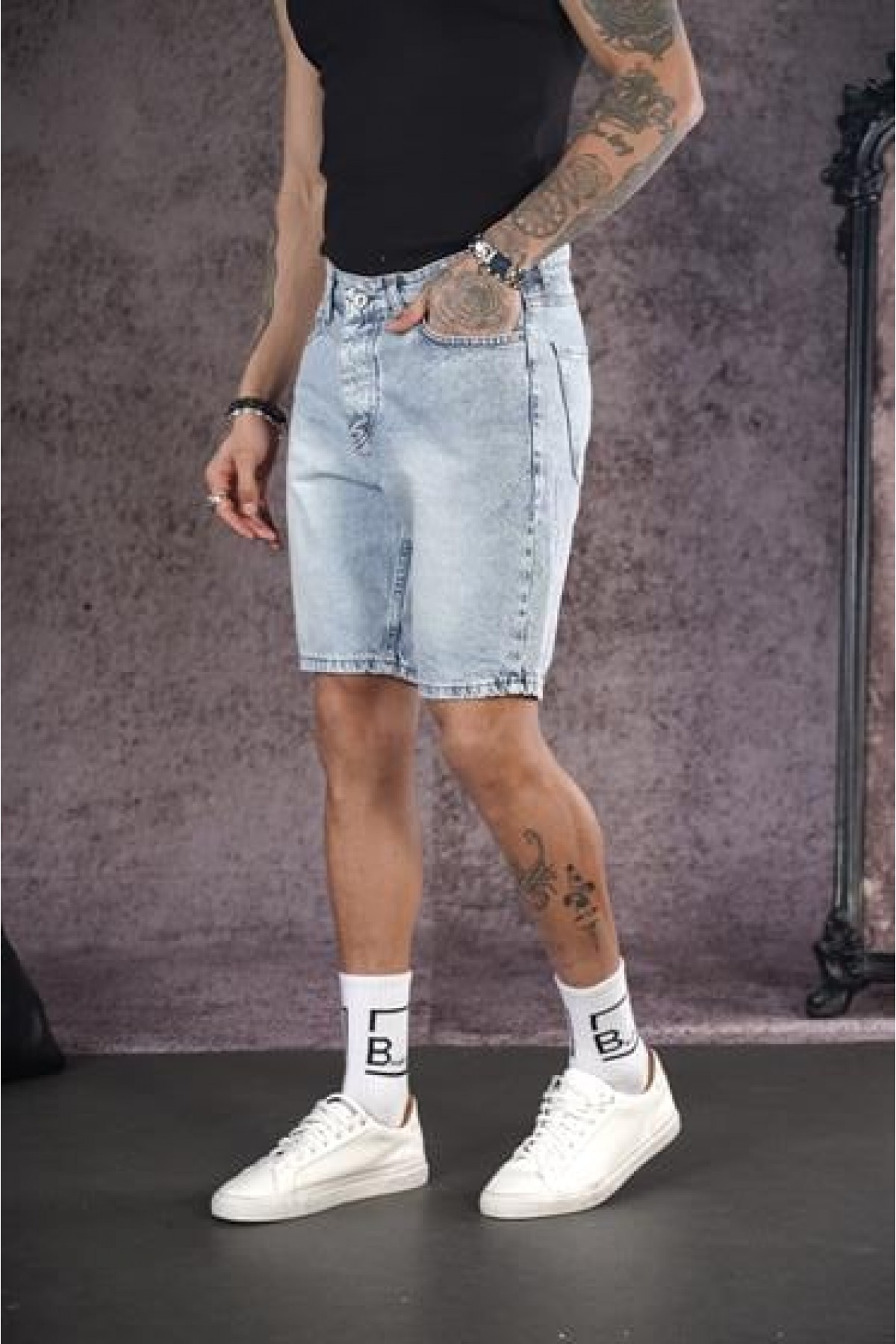 Regular Kalıp Cepli Erkek Kot Şort 29