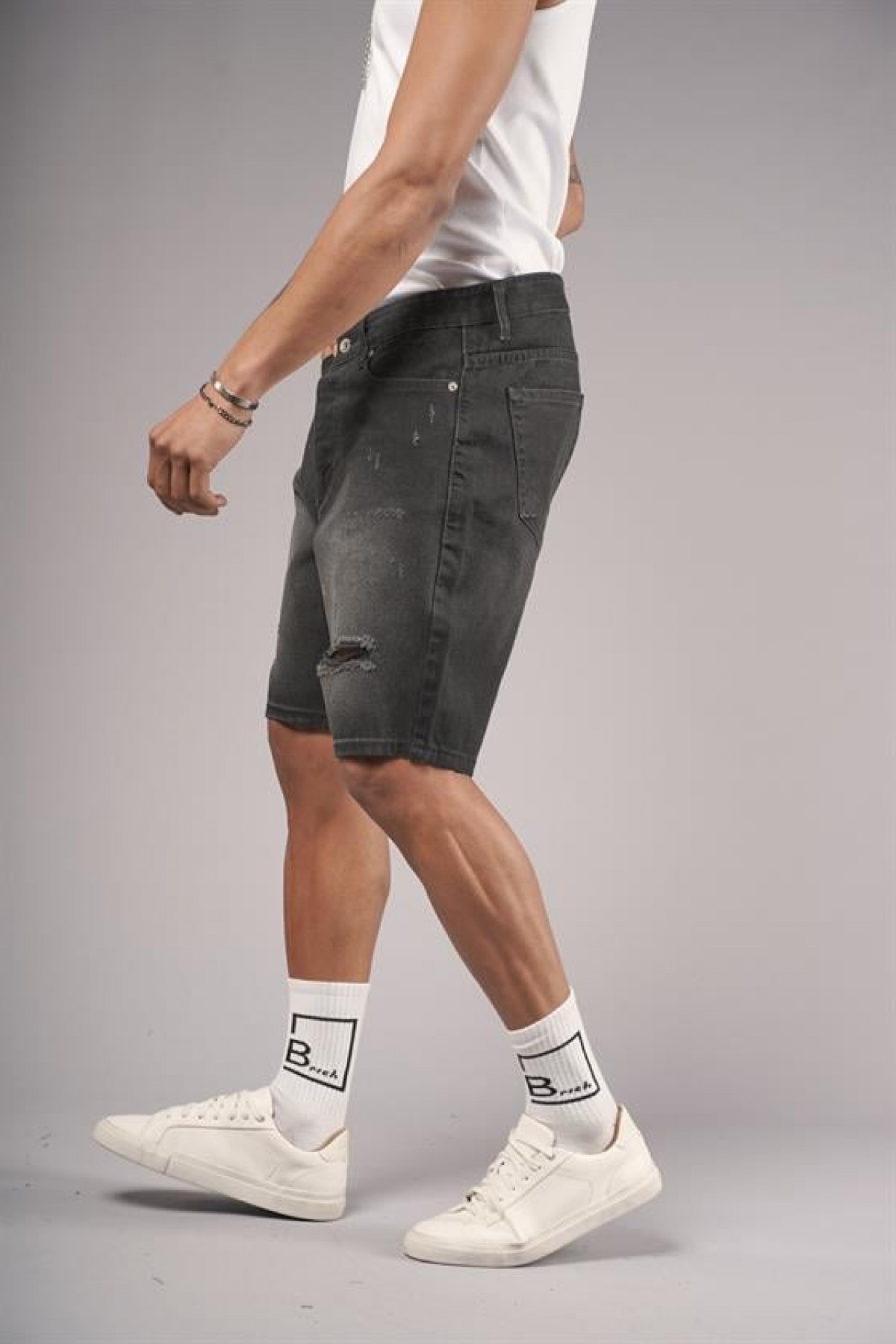 Regular Kalıp Sökük Erkek Kot Şort 29
