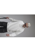 Ribanalı Yaka Reglan Kol Baskılı Oversize Kalıp Sweat S