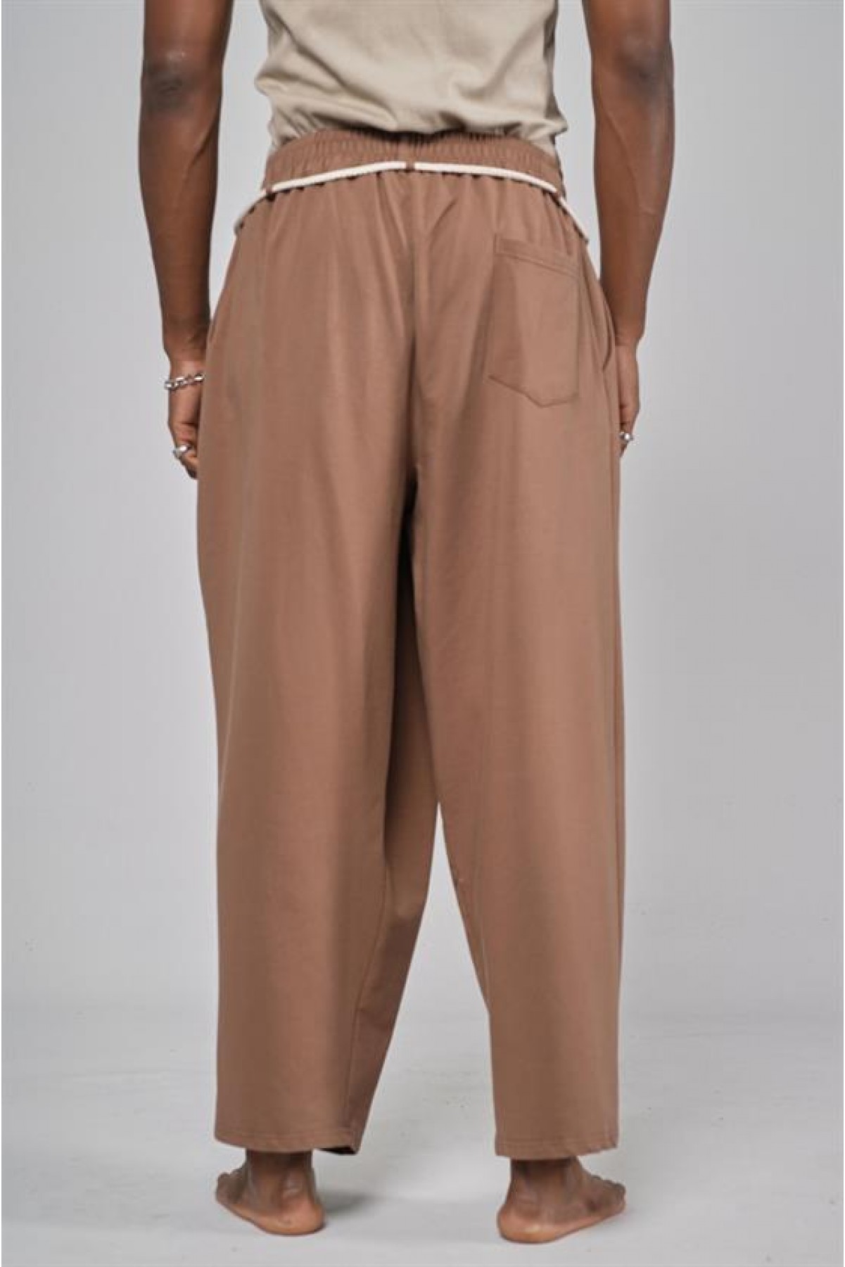 Şalvar Kesim Beli Lastikli Pantolon S