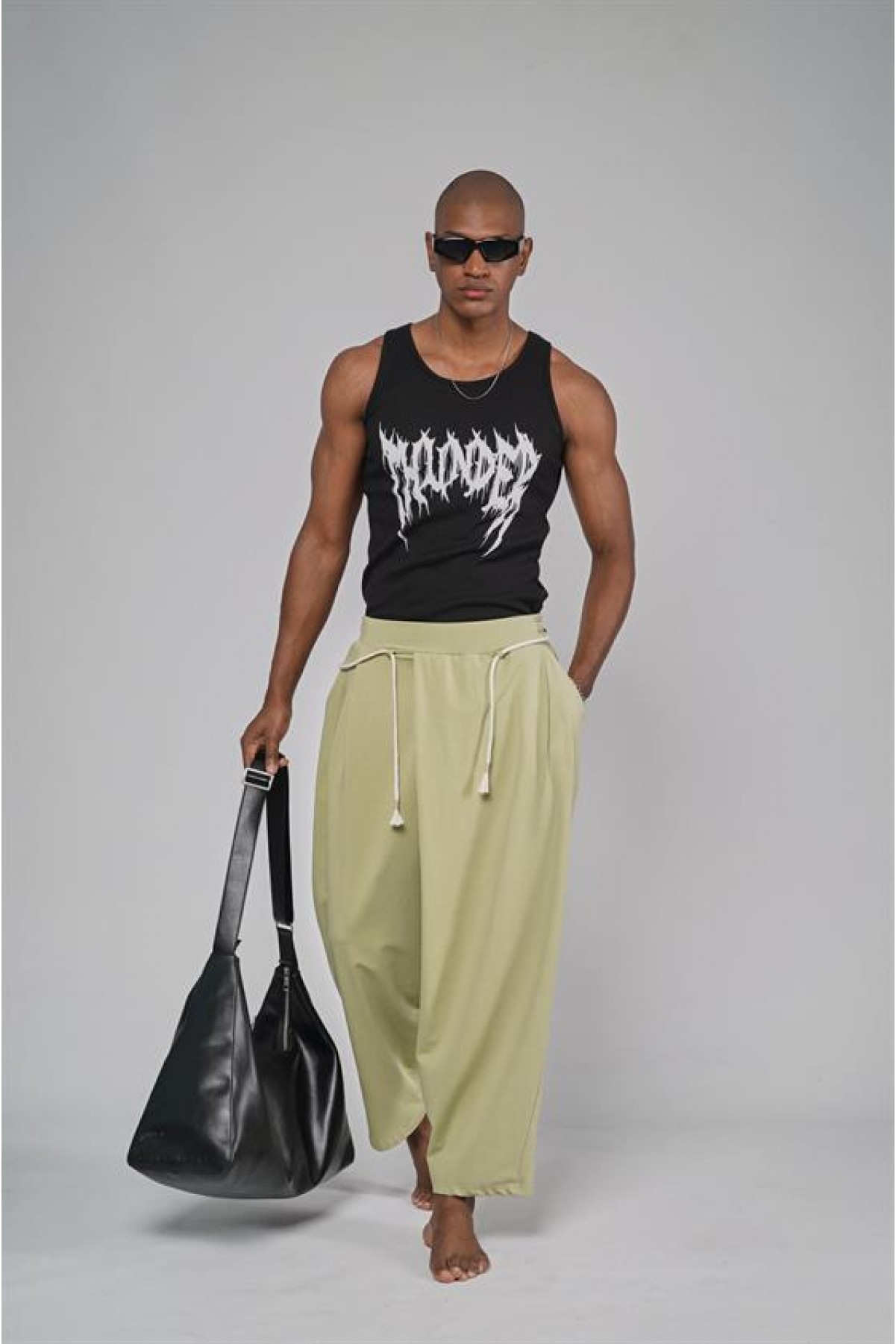 Şalvar Kesim Beli Lastikli Pantolon S