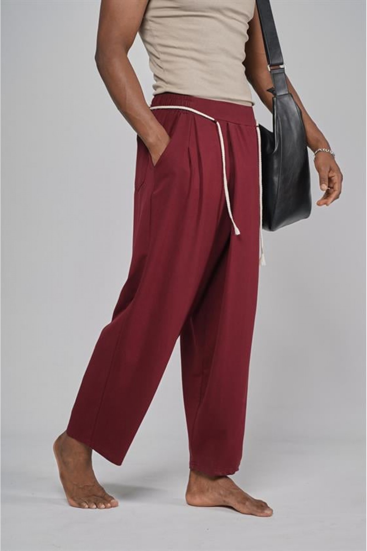Şalvar Kesim Beli Lastikli Pantolon S