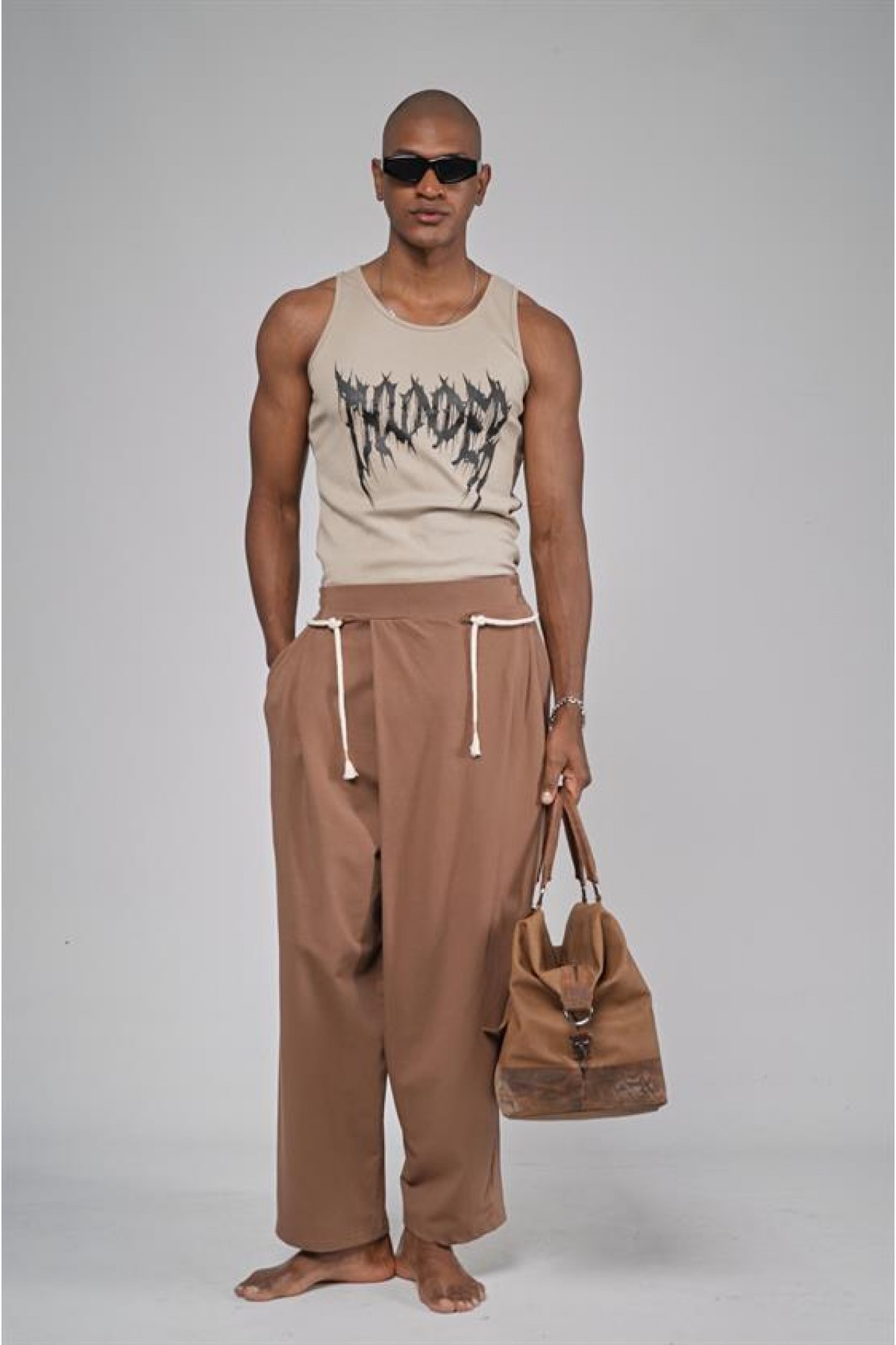 Şalvar Kesim Beli Lastikli Pantolon S