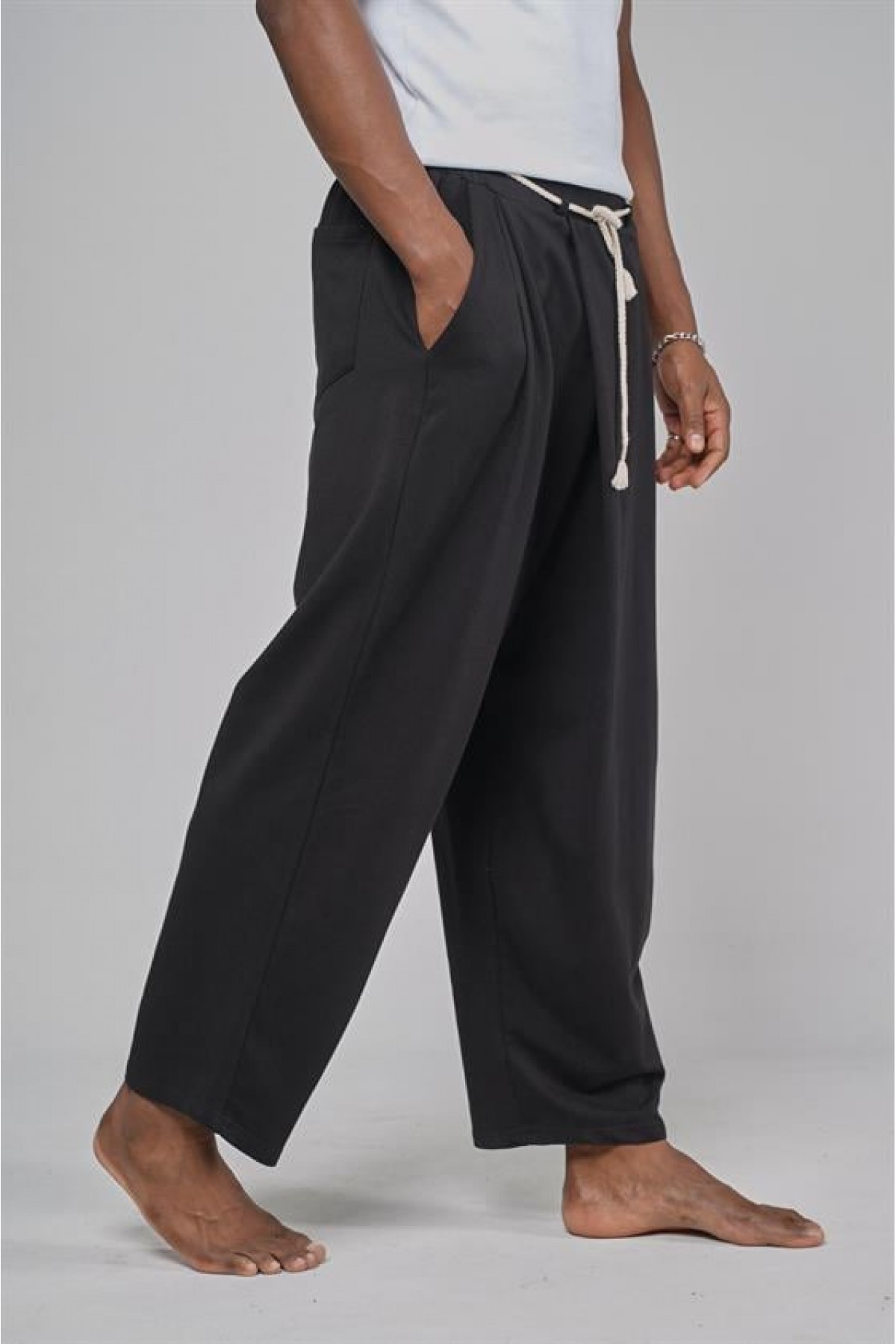 Şalvar Kesim Beli Lastikli Pantolon S