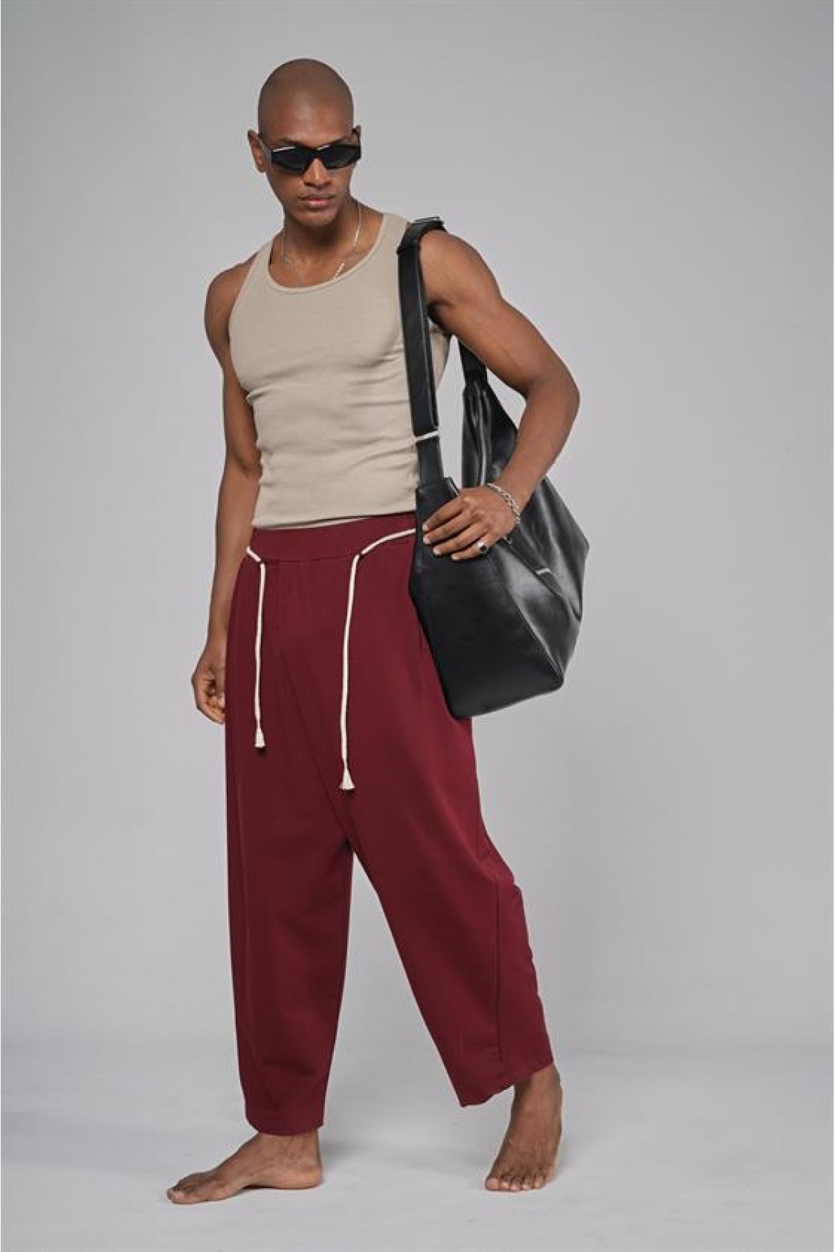 Şalvar Kesim Beli Lastikli Pantolon S