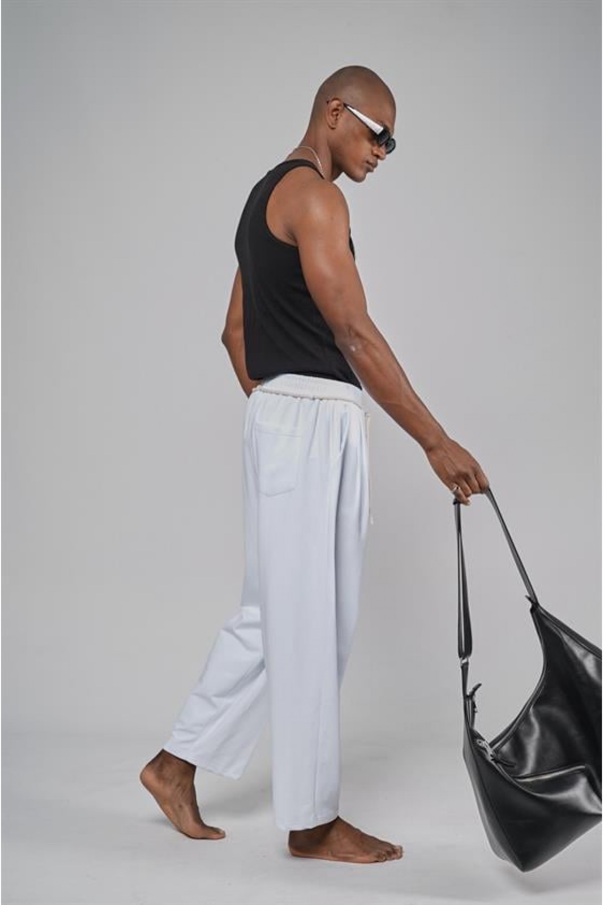 Şalvar Kesim Beli Lastikli Pantolon S