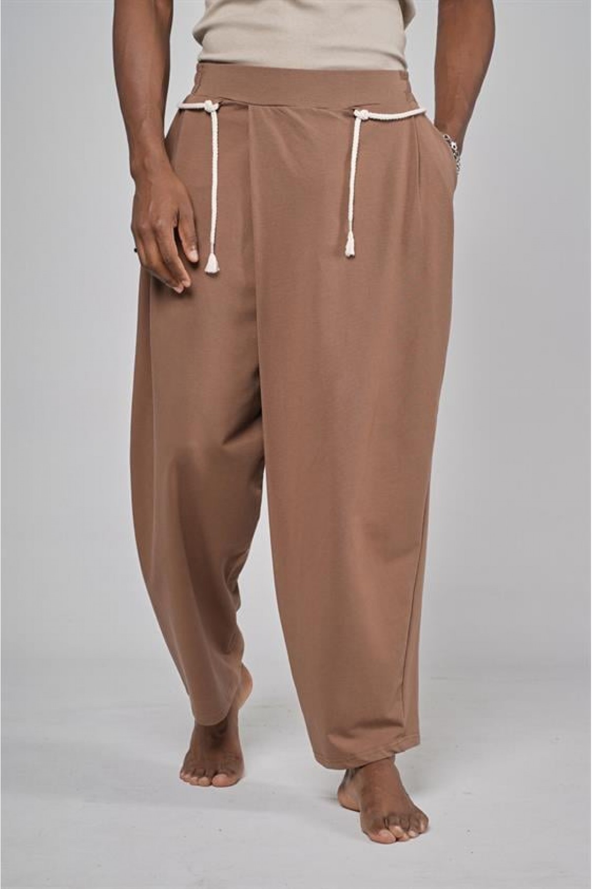 Şalvar Kesim Beli Lastikli Pantolon S