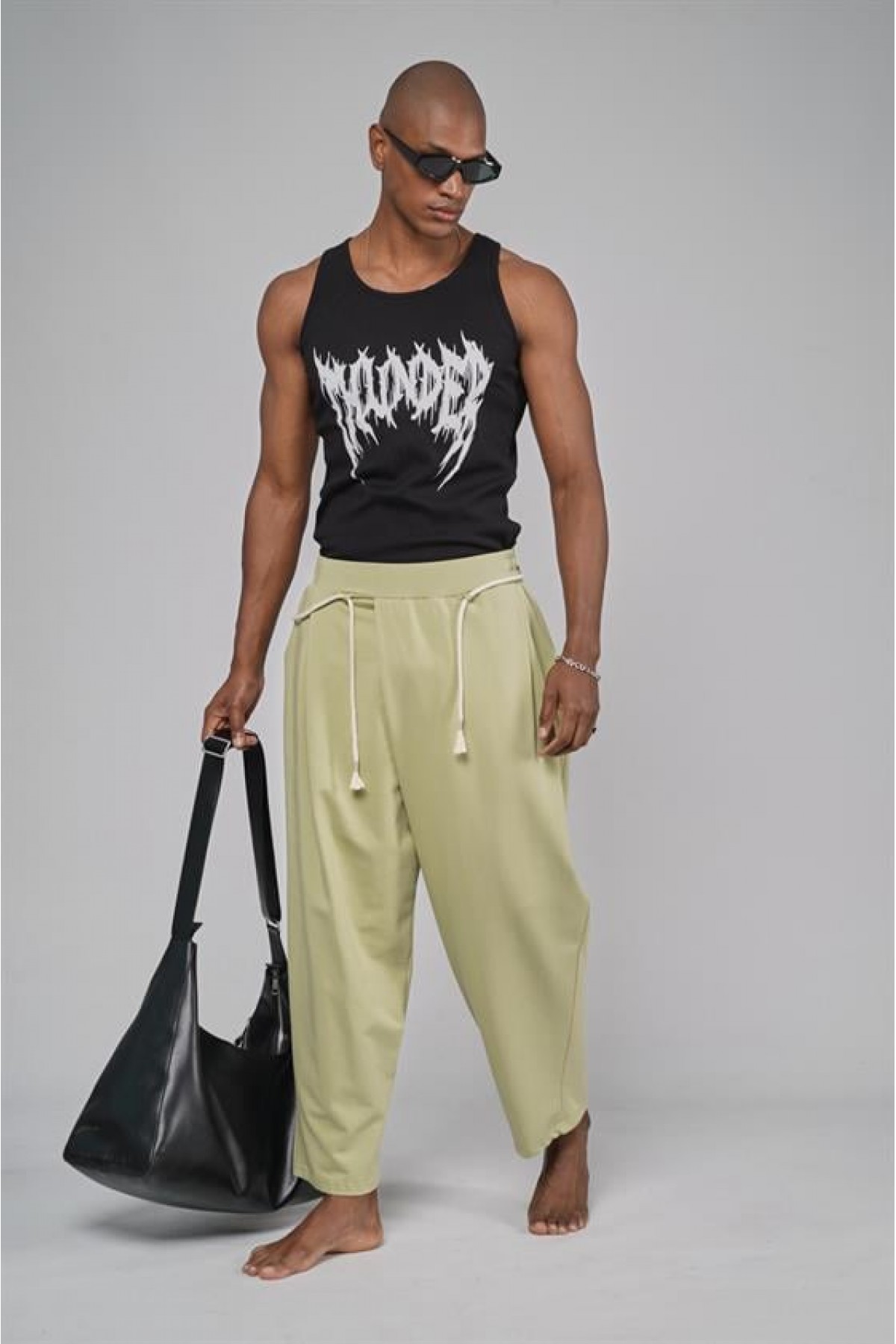 Şalvar Kesim Beli Lastikli Pantolon S