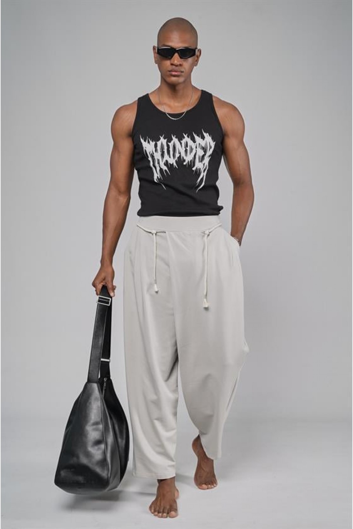 Şalvar Kesim Beli Lastikli Pantolon S