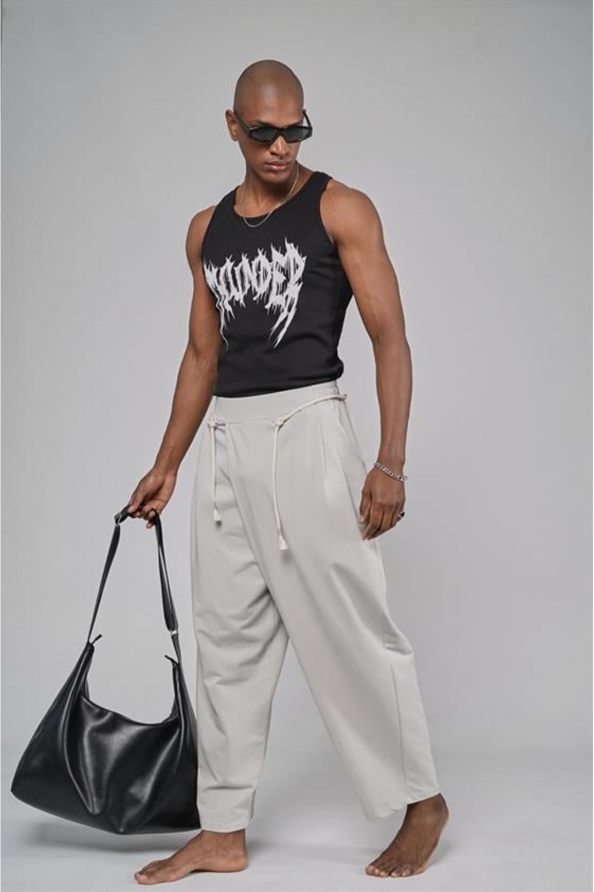 Şalvar Kesim Beli Lastikli Pantolon S