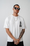 Santraç Baskılı Oversize Kalıp Unisex Tişört S