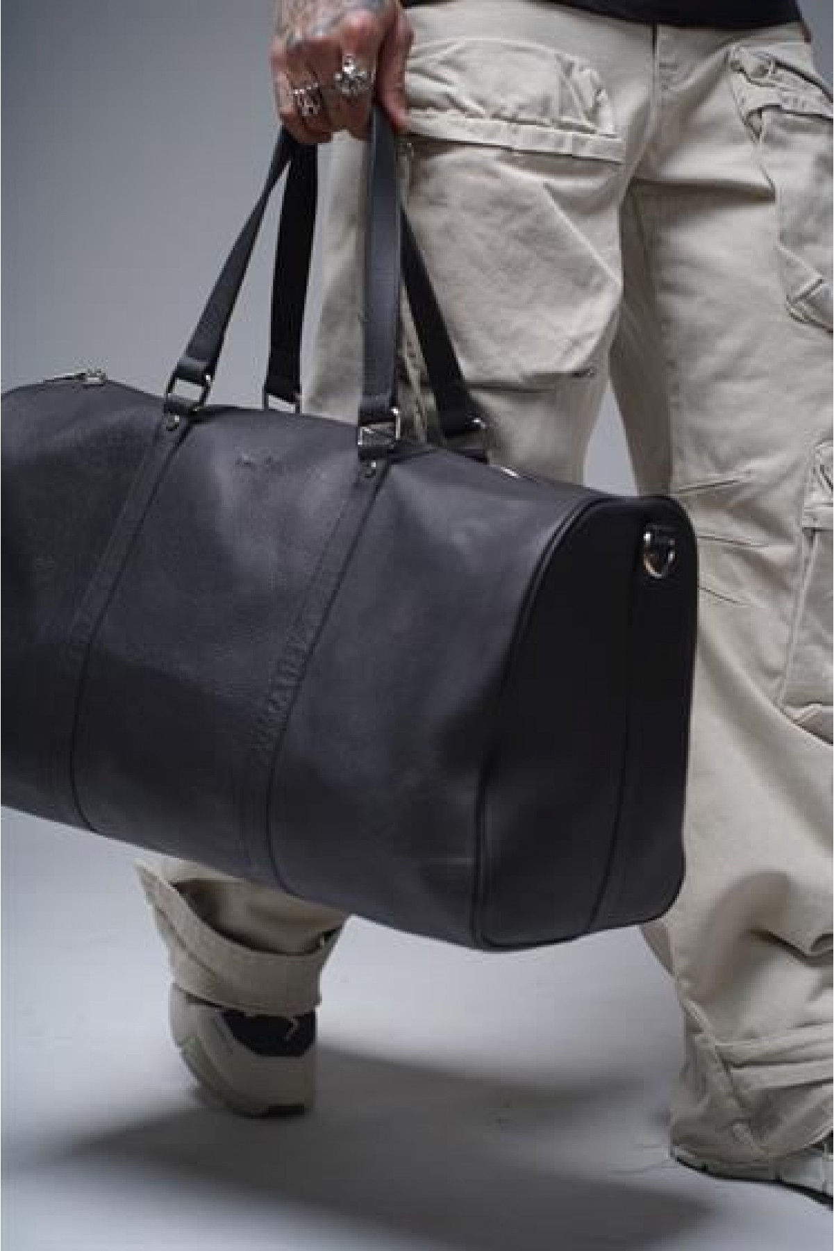 Silindir Hakiki Deri Bavul Çanta Tek Ebat