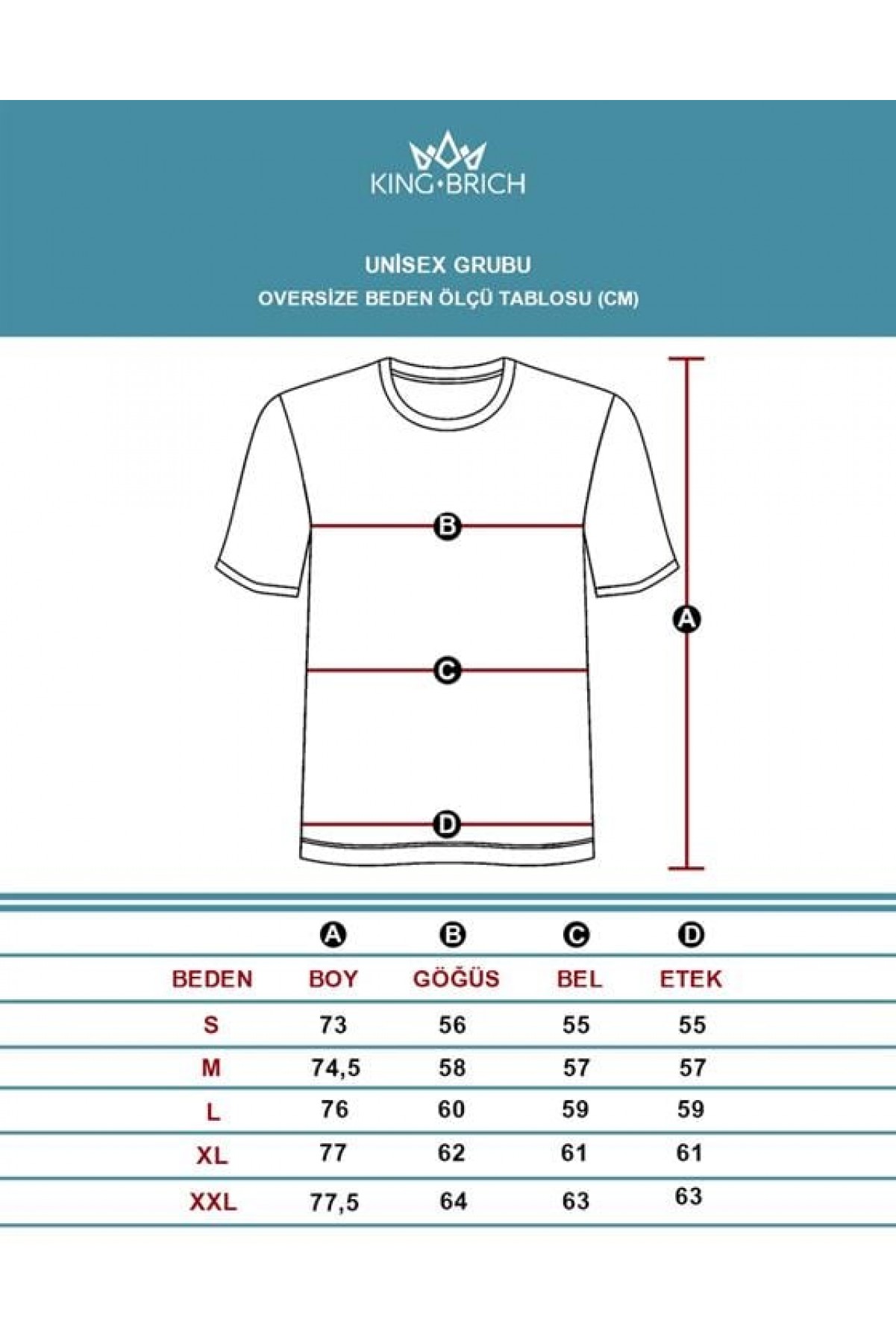 Sırtı Garnili Nakış Detaylı Baskılı Oversize Kalıp Unisex Tişört S