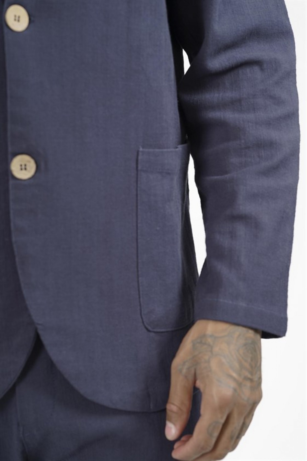 Slim Fit Kalıp Erkek Pamuklu Keten Alt Üst Takım S