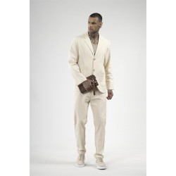 Slim Fit Kalıp Erkek Pamuklu Keten Alt Üst Takım S