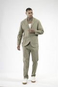 Slim Fit Kalıp Erkek Pamuklu Keten Alt Üst Takım S