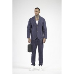 Slim Fit Kalıp Erkek Pamuklu Keten Alt Üst Takım S