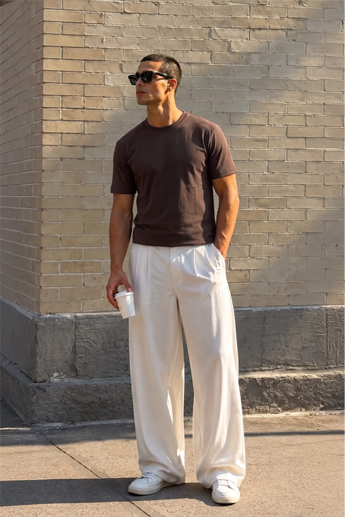Slim Fit Kalıp Kolu Ribanalı Basic %100 Pamuklu Tişört S